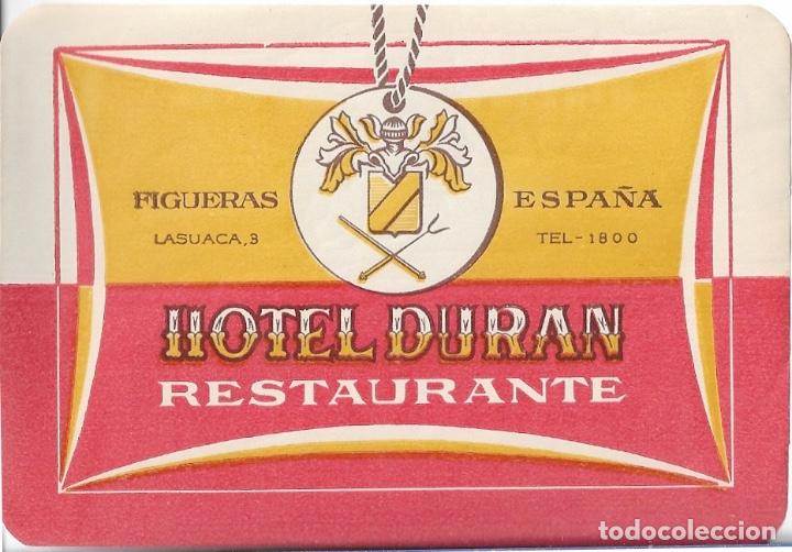 Etiquetas antiguas: ETIQUETA HOTEL DURAN - FIGUERAS (GERONA)