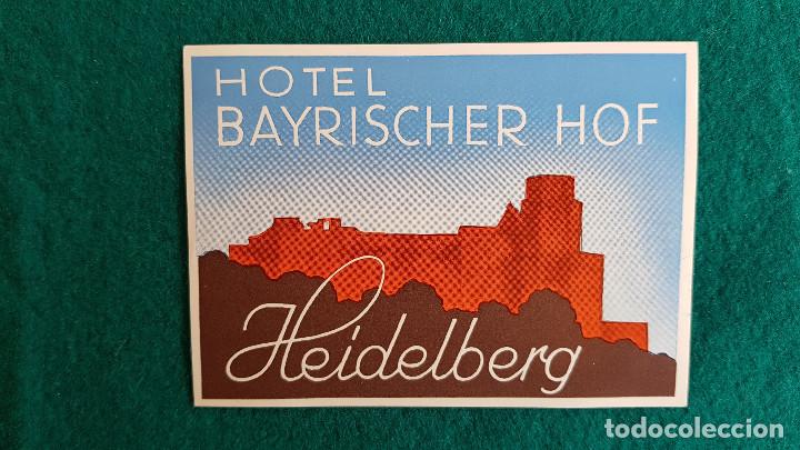 Etiquetas antiguas: ETIQUETA HOTEL BAYRISCHER HOF HEIDELBERG - ALEMANIA