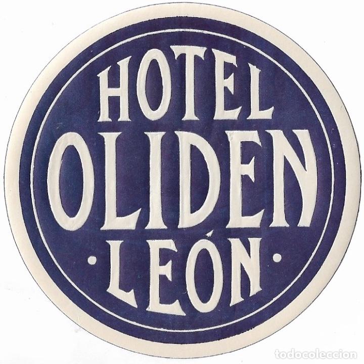 Etiquetas antiguas: ETIQUETA HOTEL OLIDEN - LEON