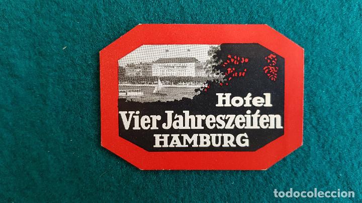Etiquetas antiguas: ETIQUETA HOTEL VIER JAHRESZEITEN HAMBURG - ALEMANIA