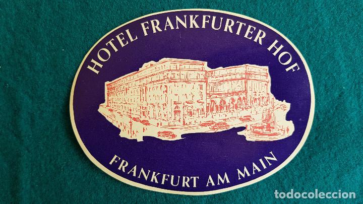 Etiquetas antiguas: ETIQUETA HOTEL FRANKFURTER HOF FRANKFURT AM MAIN - ALEMANIA