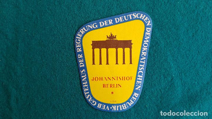 Etiquetas antiguas: ETIQUETA HOTEL JOHANNISHOF BERLIN - ALEMANIA