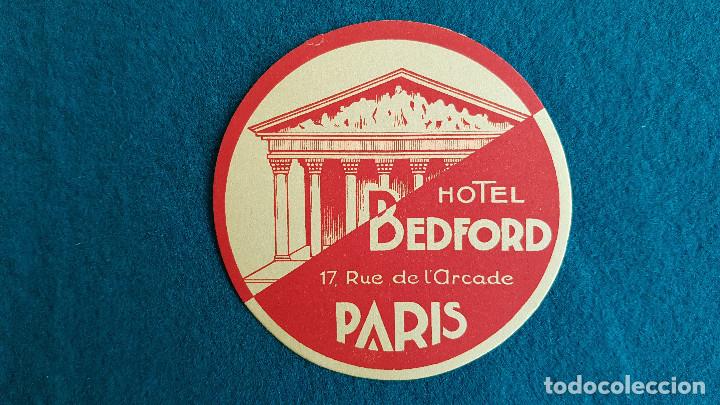 Etiquetas antiguas: ETIQUETA HOTEL BEDFORD PARIS - FRANCIA