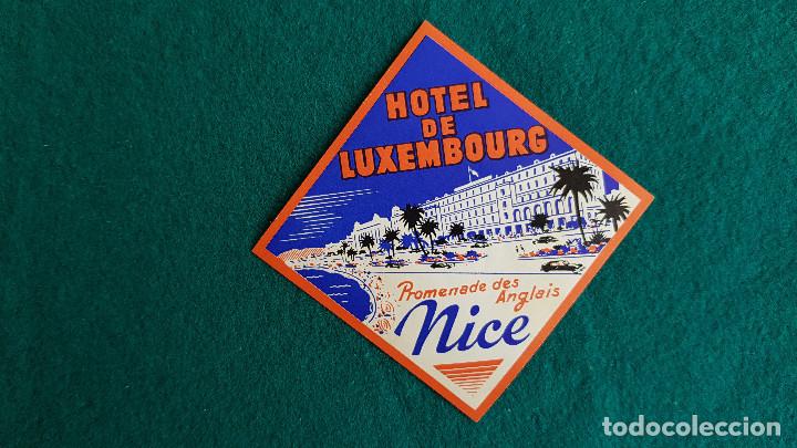 Etiquetas antiguas: ETIQUETA HOTEL DE LUXEMBOURG NICE - FRANCIA