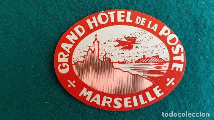 Etiquetas antiguas: ETIQUETA GRAND HOTEL DE LA POSTE MARSEILLE - FRANCIA