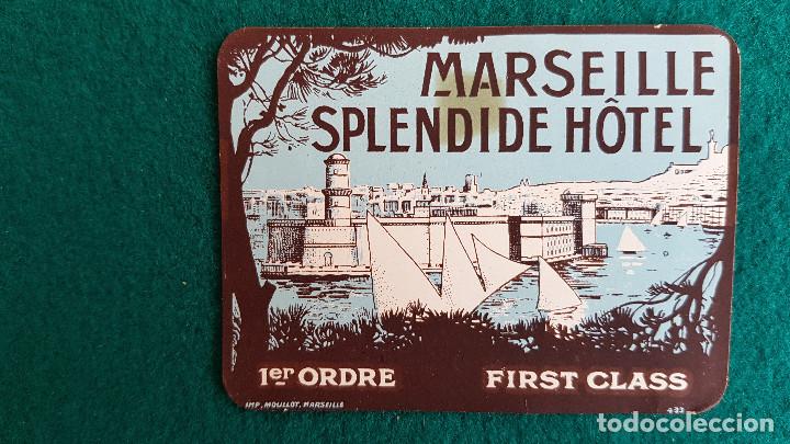Etiquetas antiguas: ETIQUETA MARSEILLE SPLENDIDE HOTEL- FRANCIA
