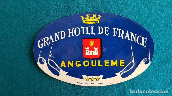 Etiquetas antiguas: ETIQUETA GRAND HOTEL DE FRANCE ALGOULEME - FRANCIA