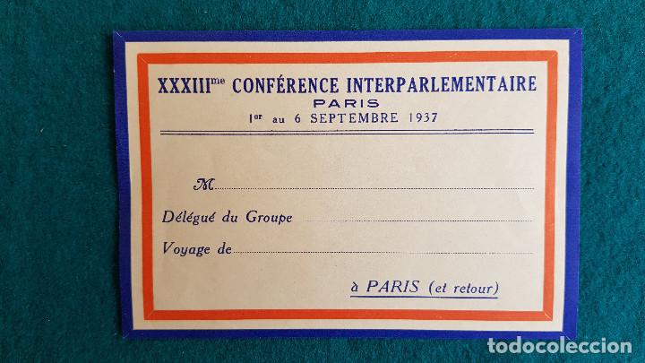 Etiquetas antiguas: ETIQUETA HOTEL XXXIII CONFERENCE INTERPARLAMENTAIRE PARIS (1937) - FRANCIA