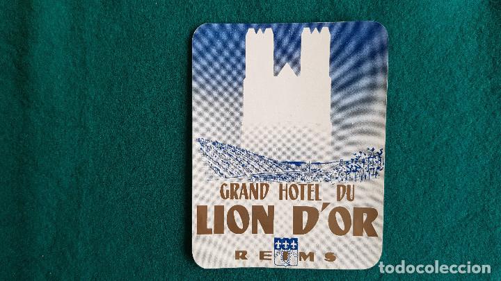 Etiquetas antiguas: ETIQUETA GRAND HOTEL DU LION D'OR REIMS - FRANCIA