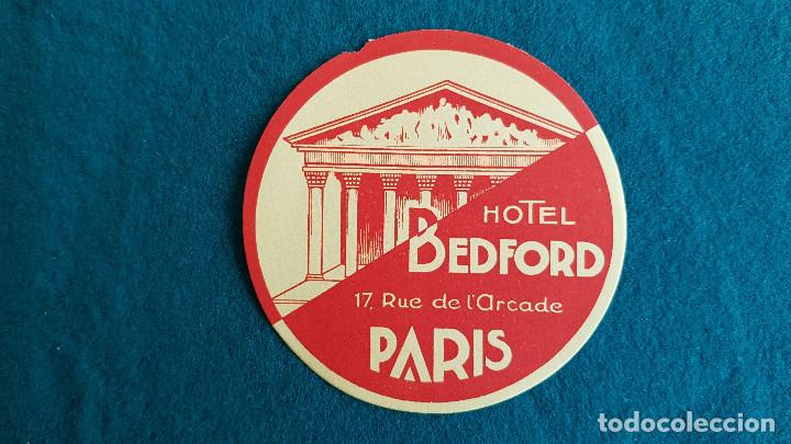 Etiquetas antiguas: ETIQUETA HOTEL BEDFORD PARIS - FRANCIA