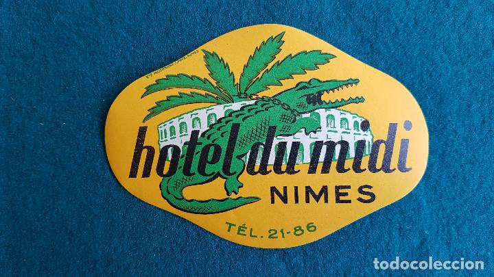 Etiquetas antiguas: ETIQUETA HOTEL DU MIDI NIMES - FRANCIA