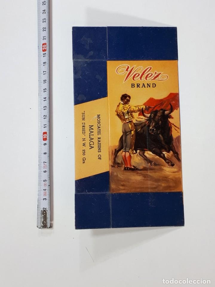 Alte Etiketten: Caja pasas M&aacute;laga, V&eacute;lez Brand.