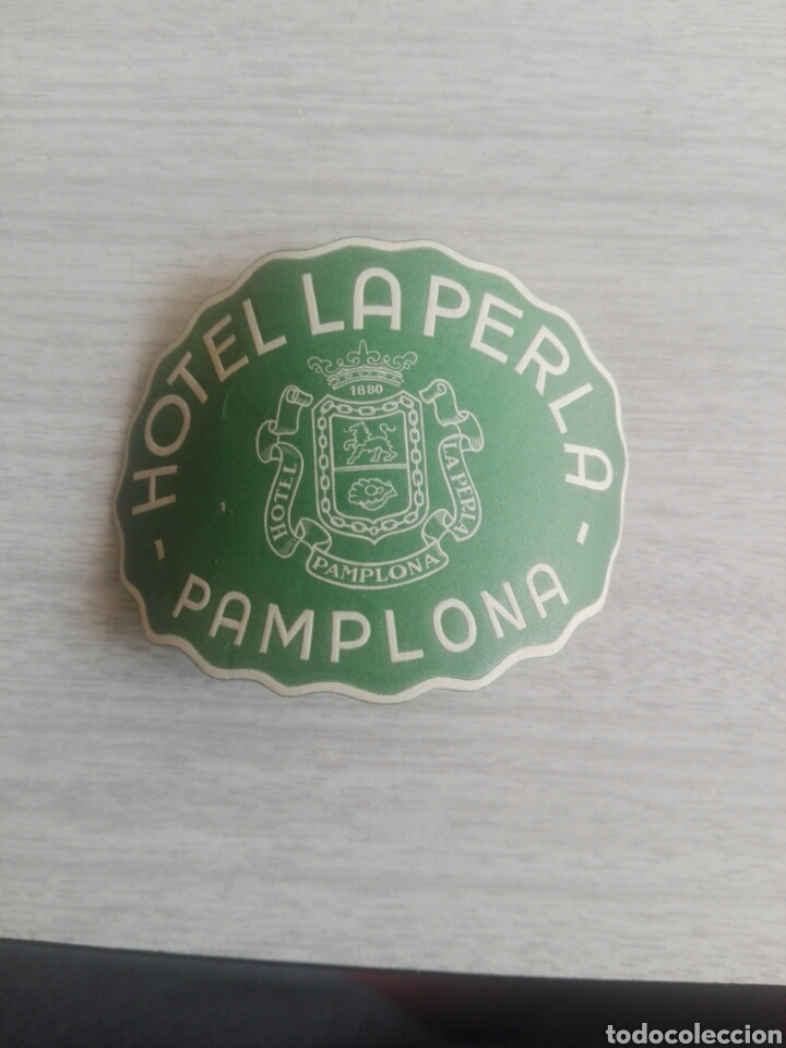Etiquetas antiguas: Etiqueta hotel la perla pamplona