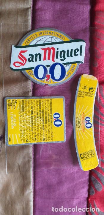 Etiquetas antiguas: CERVEZA-V9ET-4-ETIQUETAS-SAN MIGUEL-0,0 LIMON
