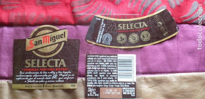 Etiquetas antiguas: CERVEZA-V9ET-4-ETIQUETAS-SAN MIGUEL-SELECTA