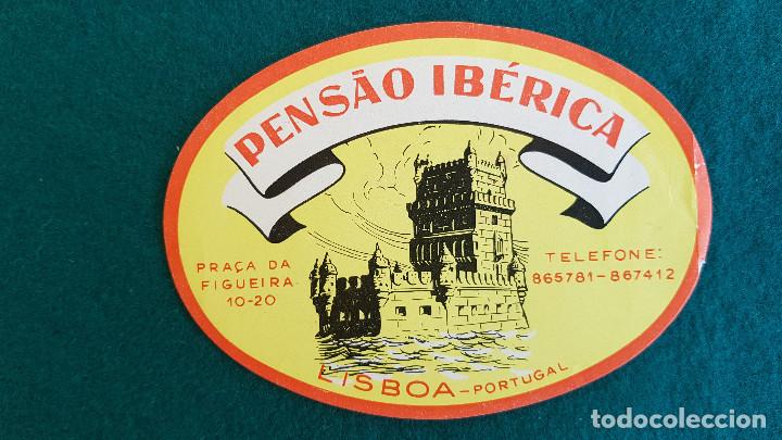 Etiquetas antiguas: ETIQUETA HOTEL PENSAO IBERICA LISBOA - PORTUGAL