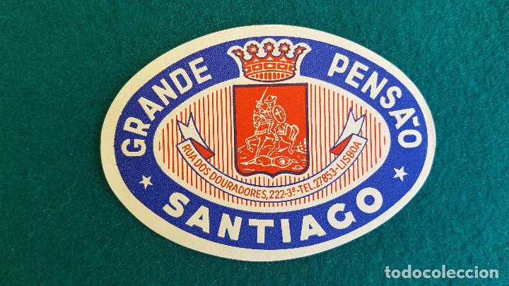 Etiquetas antiguas: ETIQUETA HOTEL GRANDE PENSAO SANTIAGO LISBOA - PORTUGAL