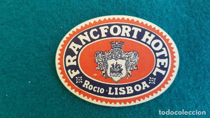 Etiquetas antiguas: ETIQUETA FRANCFORT HOTEL ROCIO LISBOA - PORTUGAL