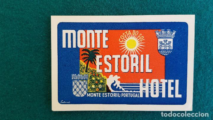 Etiquetas antiguas: ETIQUETA HOTEL MONTE ESTORIL - PORTUGAL