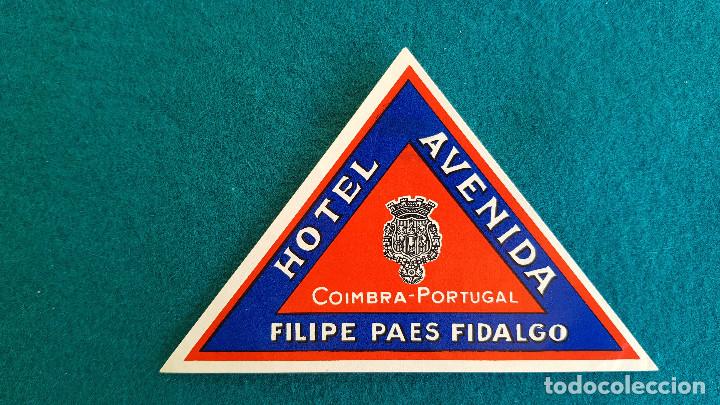 Etiquetas antiguas: ETIQUETA HOTEL AVENIDA COIMBRA - PORTUGAL