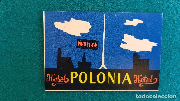 Etiquetas antiguas: ETIQUETA HOTEL POLONIA WROCLAW - POLONIA
