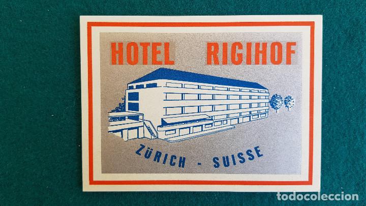 Etiquetas antiguas: ETIQUETA HOTEL RIGIHOF ZURICH - SUISSE - SWITZERLAND (SUIZA)