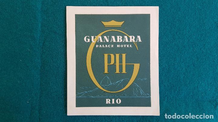Etiquetas antiguas: ETIQUETA PALACE HOTEL GUANABARA RIO - BRASIL