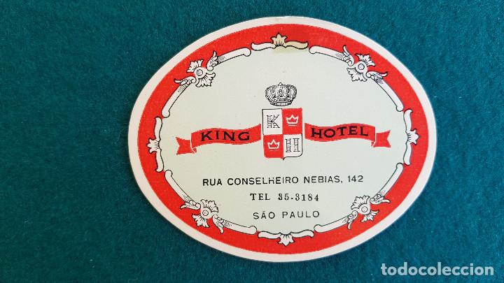 Etiquetas antiguas: ETIQUETA KING HOTEL SAO PAULO - BRASIL