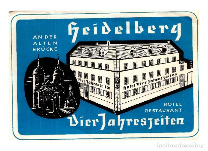 Etiquetas antiguas: Etiqueta Hotel Vier Jahreszeiten - Heidelberg - Alemania - 107x78