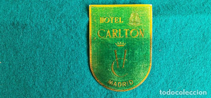 Etiquetas antiguas: ETIQUETA HOTEL CARLTON MADRID - ESPA&Ntilde;A