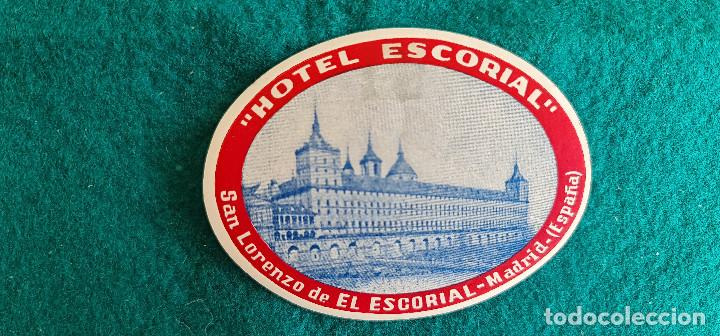Etiquetas antiguas: ETIQUETA HOTEL ESCORIAL SAN LORENZO DE EL ESCORIAL MADRID - ESPA&Ntilde;A