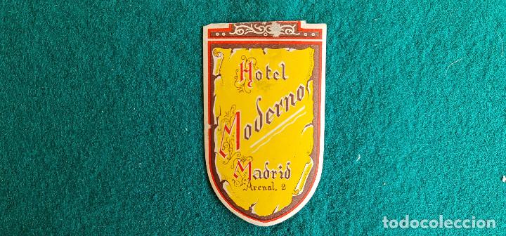 Etiquetas antiguas: ETIQUETA HOTEL MODERNO MADRID - ESPA&Ntilde;A