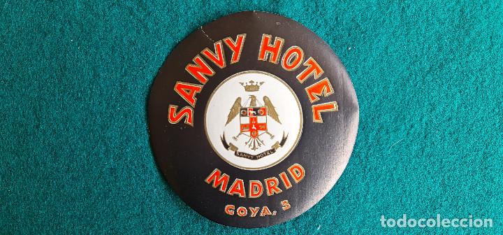 Etiquetas antiguas: ETIQUETA HOTEL SANVY MADRID - ESPA&Ntilde;A
