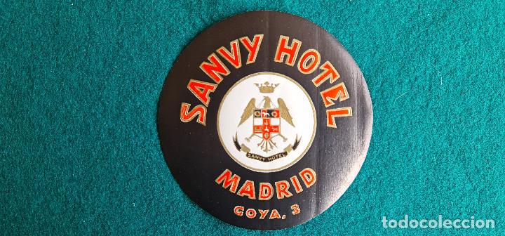 Etiquetas antiguas: ETIQUETA HOTEL SANVY MADRID - ESPA&Ntilde;A