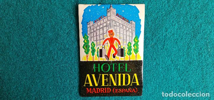 Etiquetas antiguas: ETIQUETA HOTEL AVENIDA MADRID - ESPA&Ntilde;A