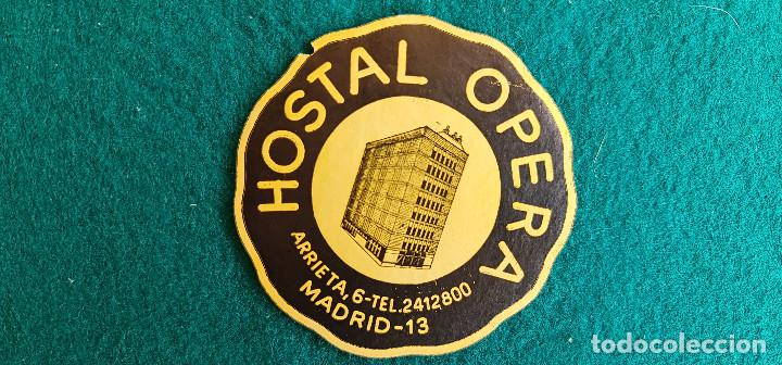 Etiquetas antiguas: ETIQUETA HOTEL HOSTAL OPERA MADRID - ESPA&Ntilde;A