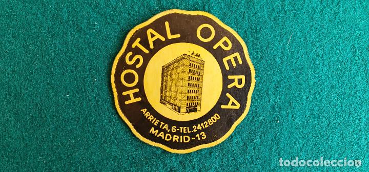 Etiquetas antiguas: ETIQUETA HOTEL HOSTAL OPERA MADRID - ESPA&Ntilde;A