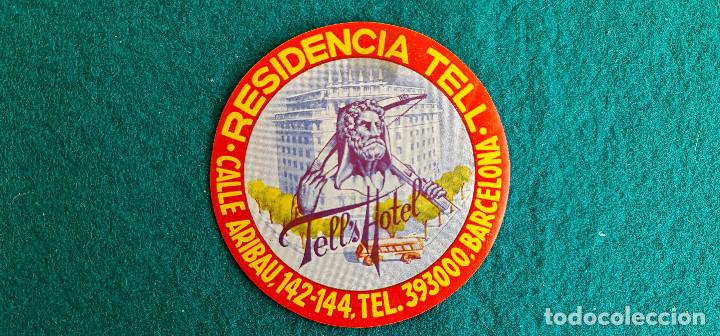 Etiquetas antiguas: ETIQUETA HOTEL RESIDENCIA TELL'S BARCELONA - ESPA&Ntilde;A