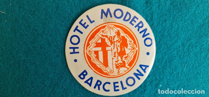 Etiquetas antiguas: ETIQUETA HOTEL MODERNO BARCELONA - ESPA&Ntilde;A
