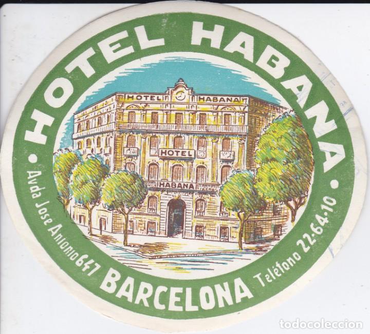 Etiquetas antiguas: ANTIGUA ETIQUETA DEL HOTEL HABANA DE BARCELONA