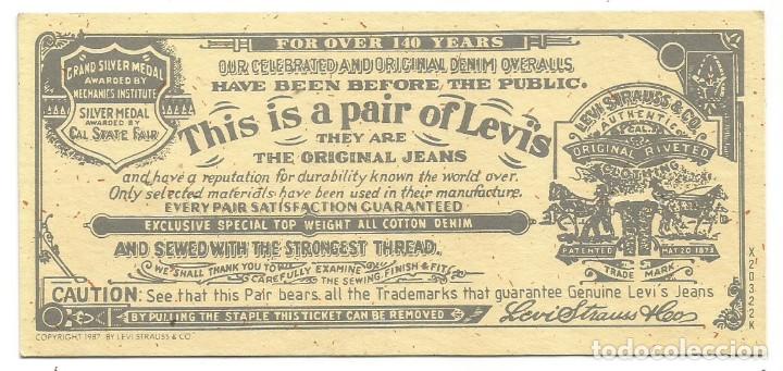 levis strauss & co etiqueta levi's strauss jean - Buy Antique labels on  todocoleccion