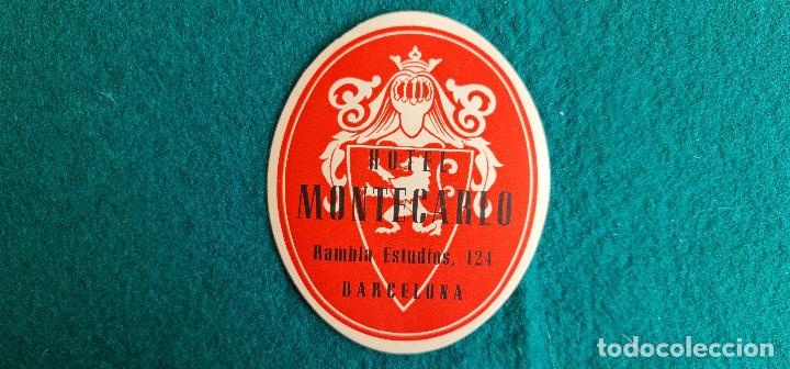 Etiquetas antiguas: ETIQUETA HOTEL MONTECARLO BARCELONA - ESPA&Ntilde;A