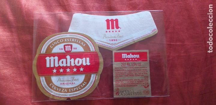 Etiquetas antiguas: CERVEZA-V9ET-II-ETIQUETAS-MAHOU-CINCO ESTRELLAS-25CL