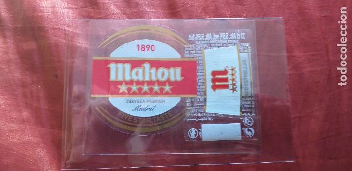 Etiquetas antiguas: CERVEZA-V9ET-II-ETIQUETAS-MAHOU-CINCO ESTRELLAS-PREMIUM-33CL