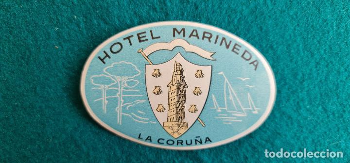 Etiquetas antiguas: ETIQUETA HOTEL MARINEDA LA CORU&Ntilde;A - ESPA&Ntilde;A
