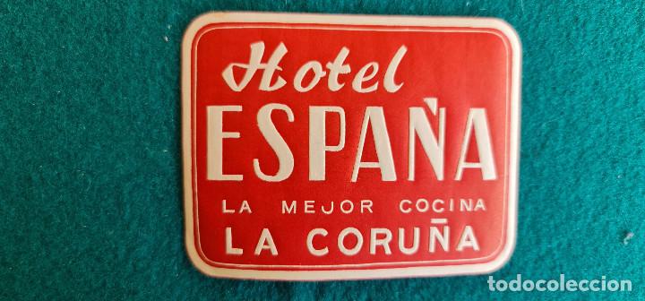 Etiquetas antiguas: ETIQUETA HOTEL ESPA&Ntilde;A LA CORU&Ntilde;A - ESPA&Ntilde;A