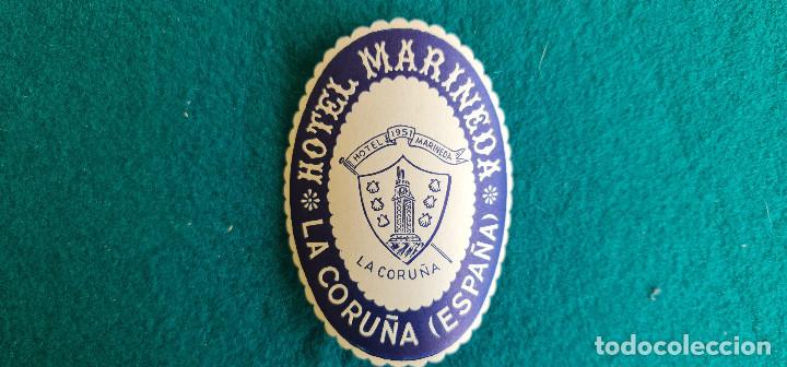 Etiquetas antiguas: ETIQUETA HOTEL MARINEDA LA CORU&Ntilde;A - ESPA&Ntilde;A