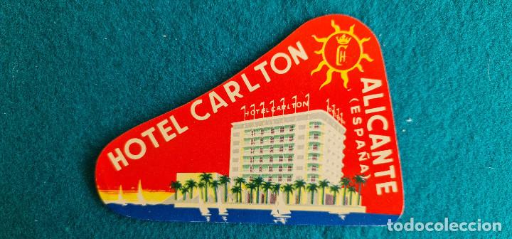 Etiquetas antiguas: ETIQUETA HOTEL CARLTON ALICANTE - ESPA&Ntilde;A