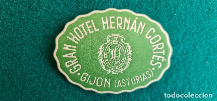 Etiquetas antiguas: ETIQUETA HOTEL HERNAN CORTES GIJON - ESPA&Ntilde;A