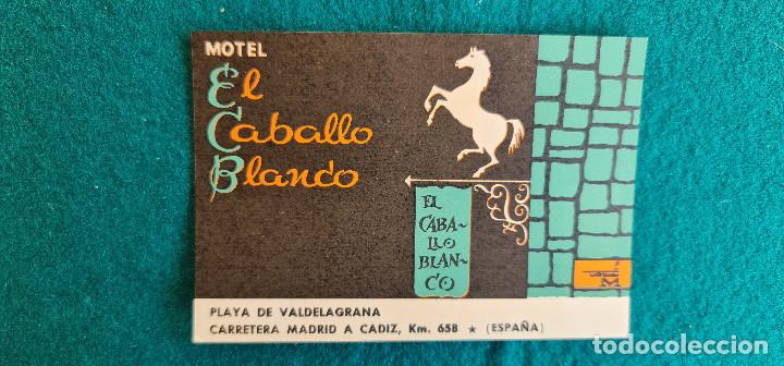 Etiquetas antiguas: ETIQUETA HOTEL EL CABALLO BLANCO PLAYA DE VALDELAGRANA CTRA. MADRID A CADIZ KM. 658 - ESPA&Ntilde;A
